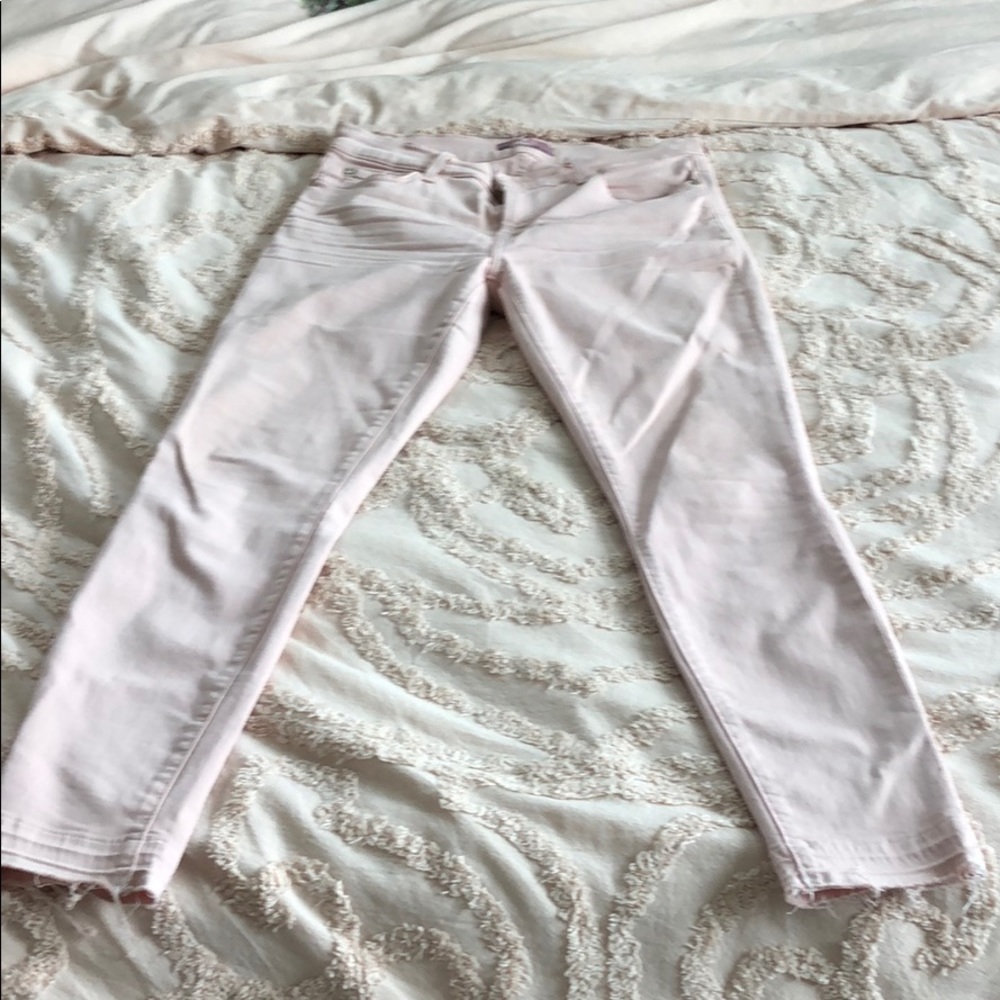 Seven for mankind light pink frayed jeans